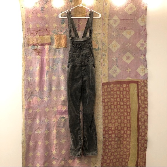 Free People Through the Woods Distressed Corduroy Overalls - Size 26 - Picture 3 of 13